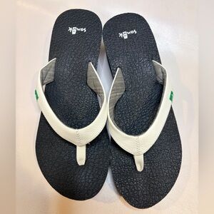 Sanuk Gray and White Sandals